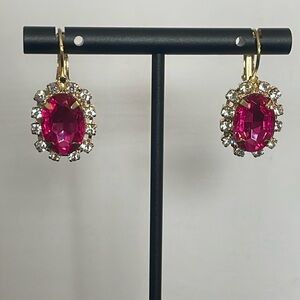 Pink Gemstone Fashion Earrings
